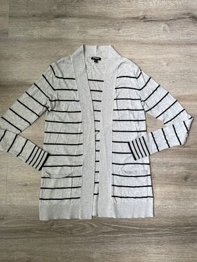 Express | gray striped cardigan size small